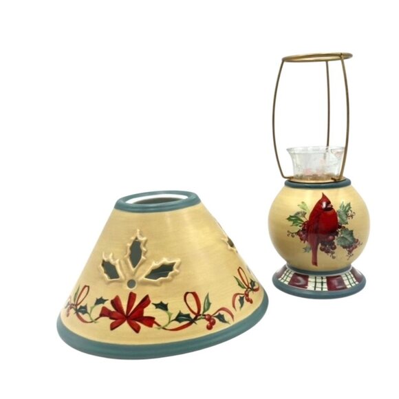 Lenox Winter Greetings Everyday Candle Lamp With Cardinal Design & Holly Accents - Picture 8 of 9